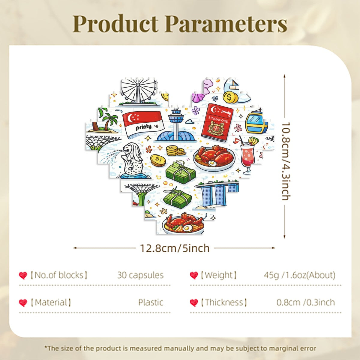 Custom Building Blocks Puzzles (Heart Shape)