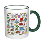 Custom Colored Ceramic Coffee Mug (11oz) (Area Print)