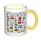 Custom Colored Ceramic Coffee Mug (11oz) (Area Print)