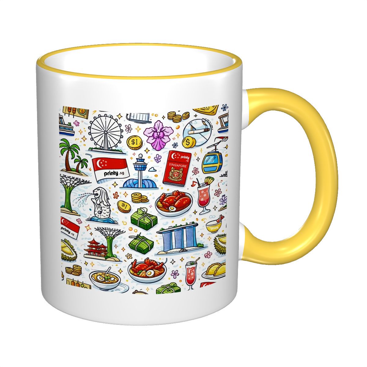 Custom Colored Ceramic Coffee Mug (11oz) (Area Print)