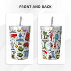 Custom Stainless Steel Water Bottle With Straw (12oz)