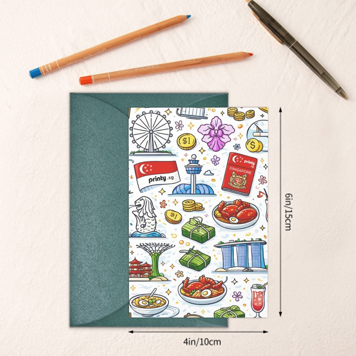 Custom Vertical Greeting Cards (Pearl Paper)