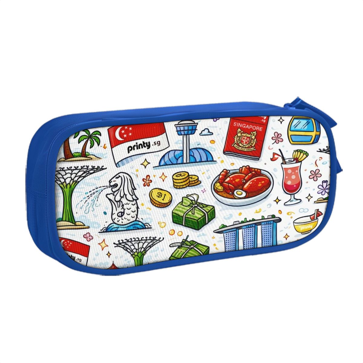 Custom Horizontal Oxford Large Capacity Double Layer Pencil Case
