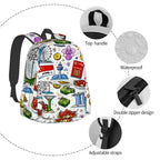 Custom Large Capacity Oxford Backpack with Cloth Side Pockets