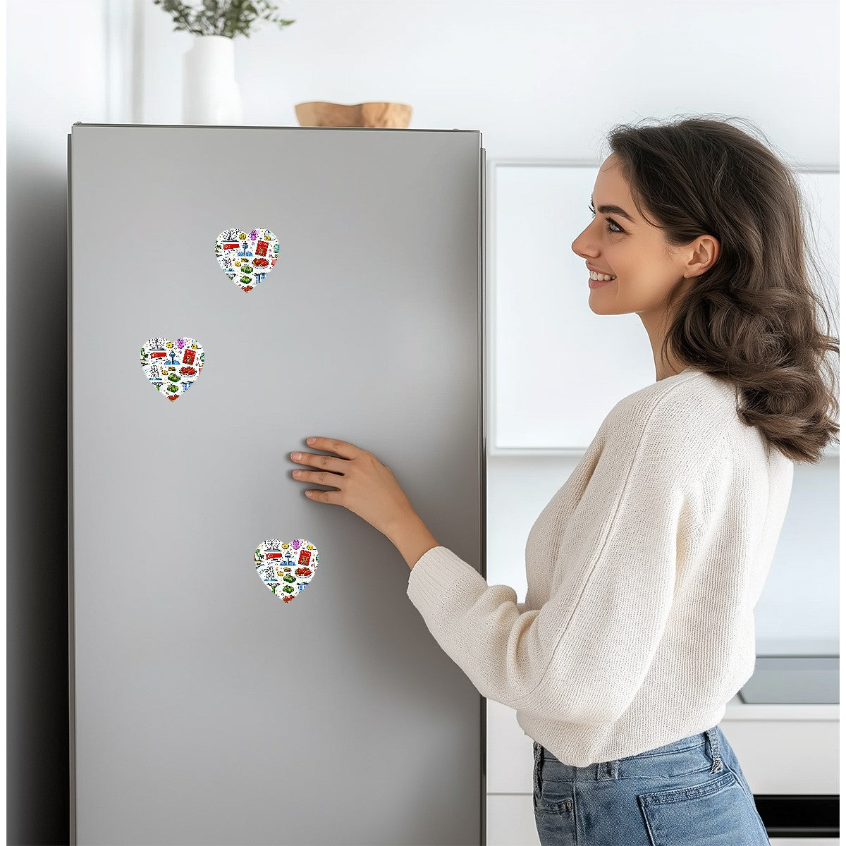 Custom Heart Shape Fridge Magnets