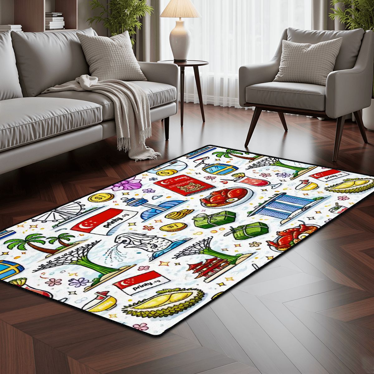 Custom Area Rug Floor Carpet (5:3)