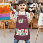 Custom Children's Canvas Cross Back Apron with Pockets