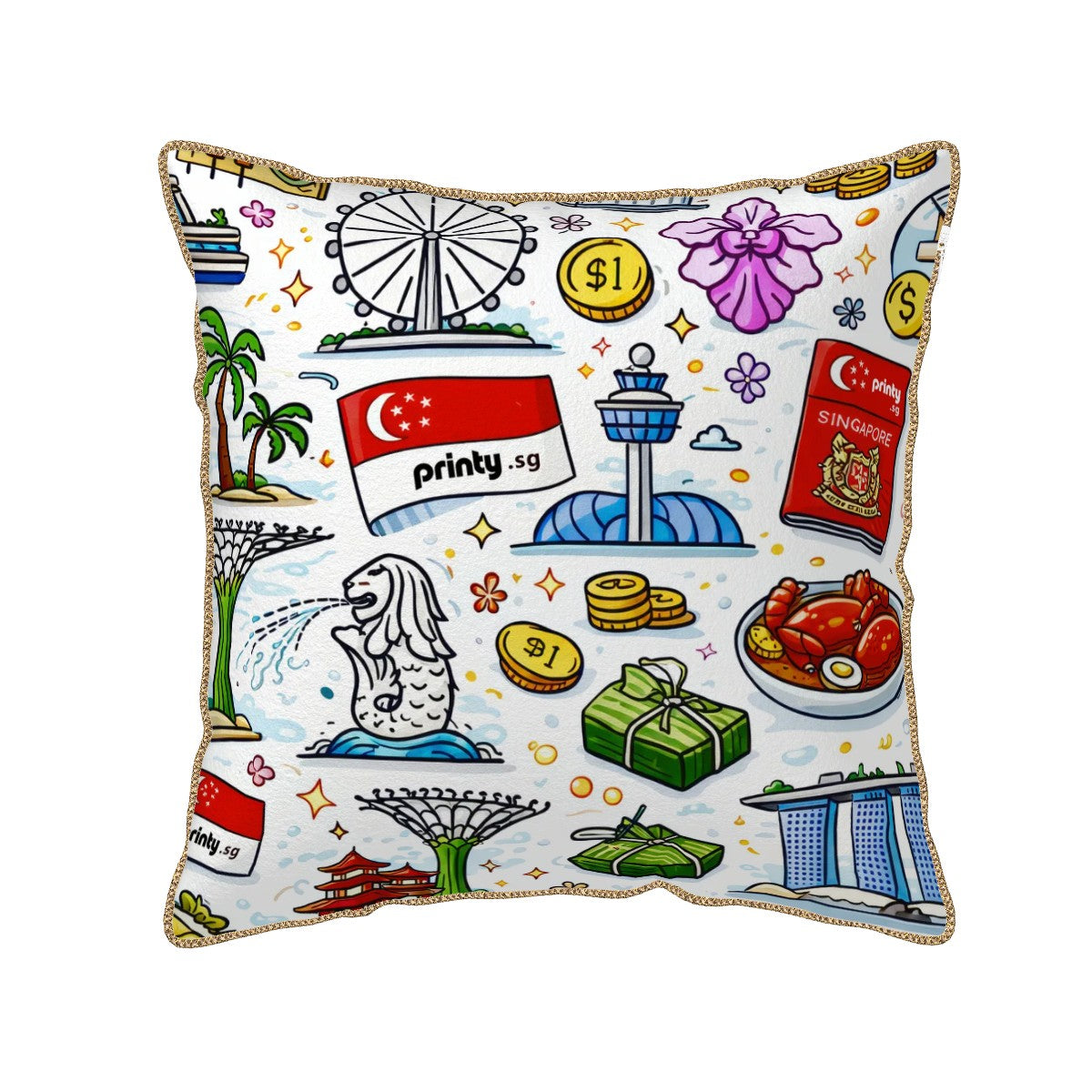 Custom Velvet Bordered Pillow Covers (Double-Sided Design)