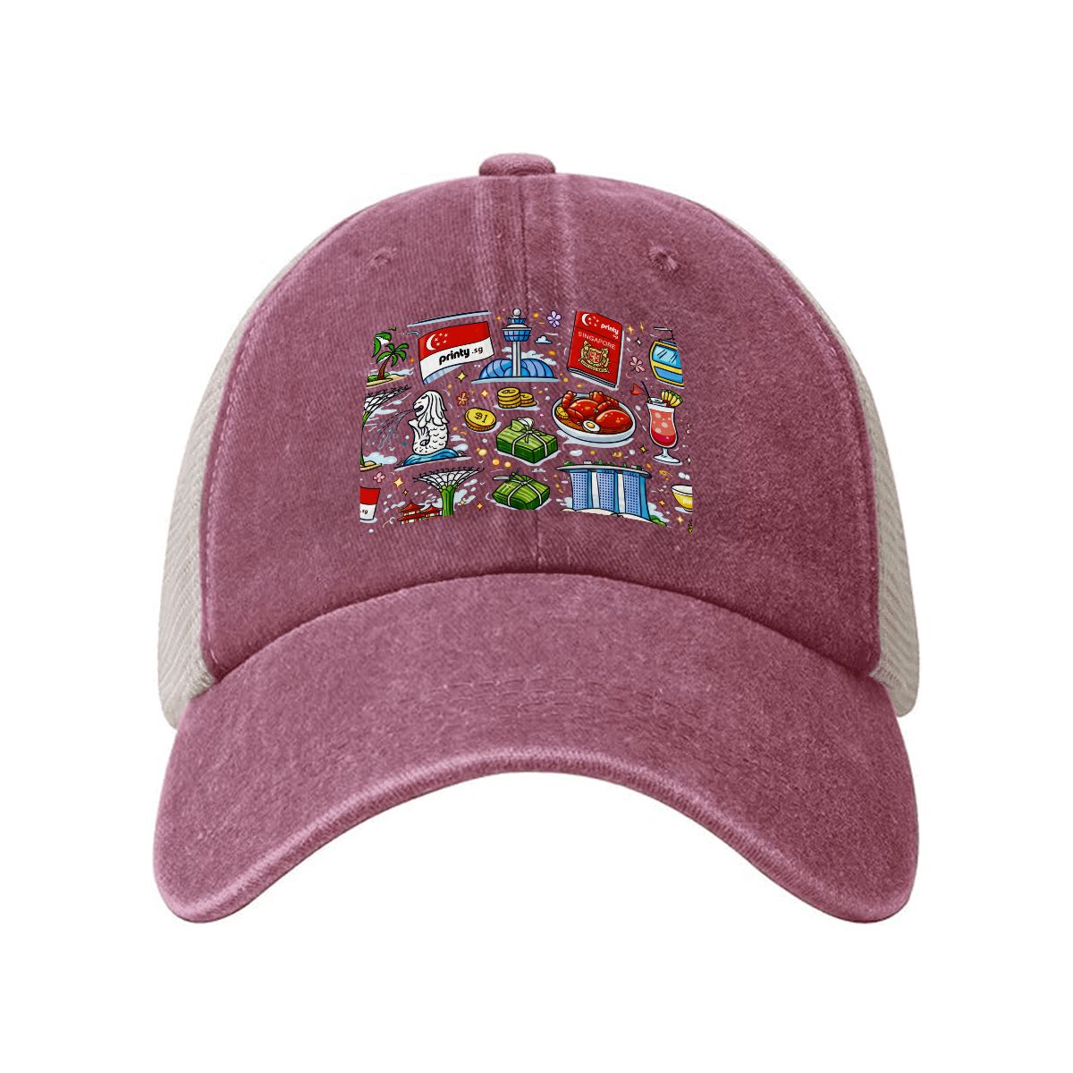 Custom Washed Denim Mesh Cap