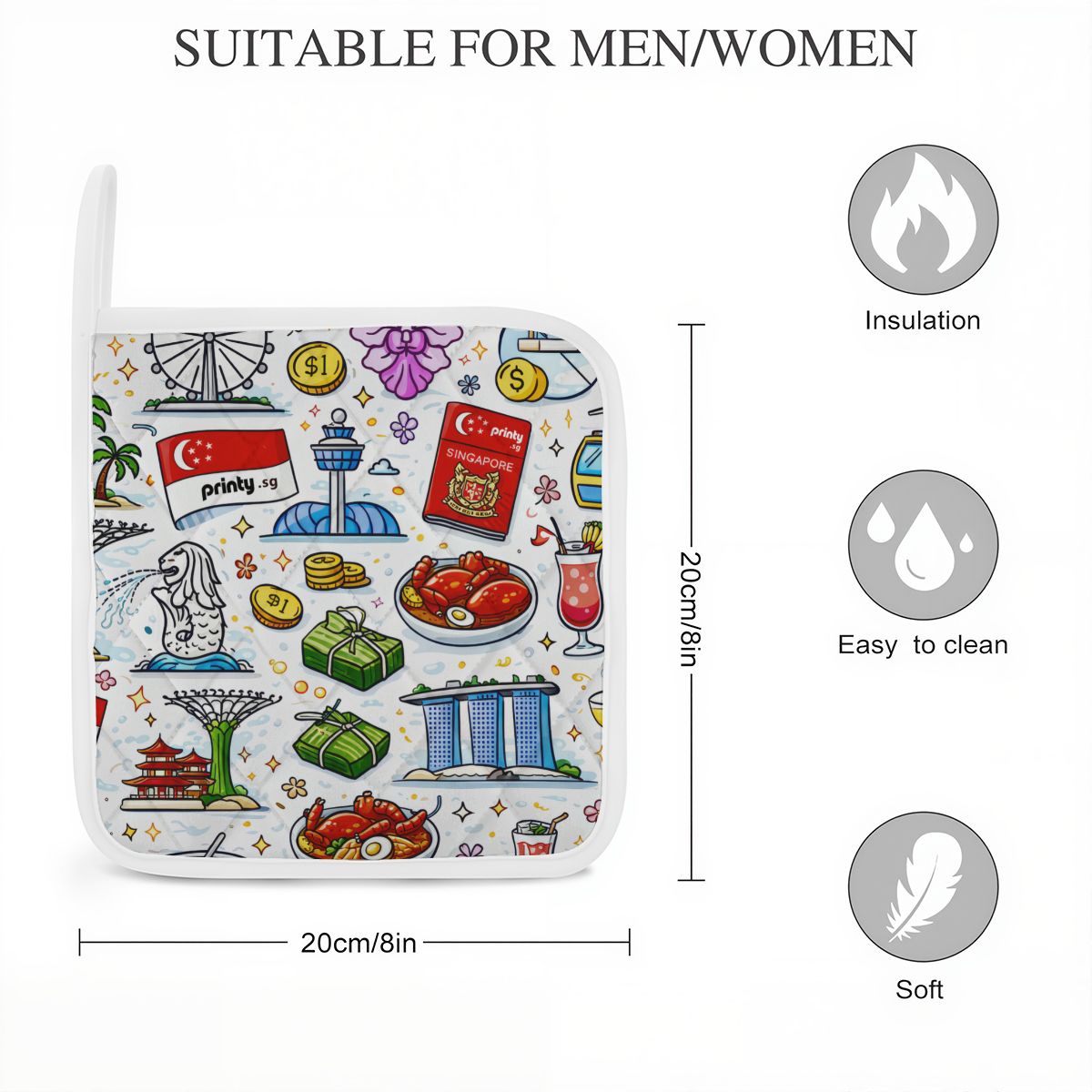 Custom Heat Resistant Pot Holders Set of 2