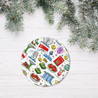 Custom Glass Round Christmas Ornament