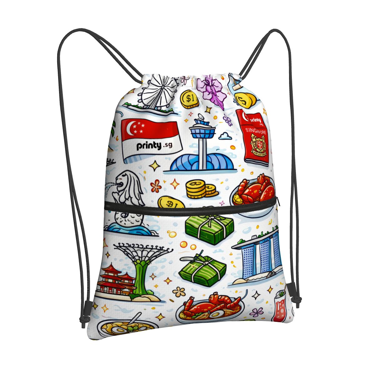 Custom Zipper Drawstring Backpack