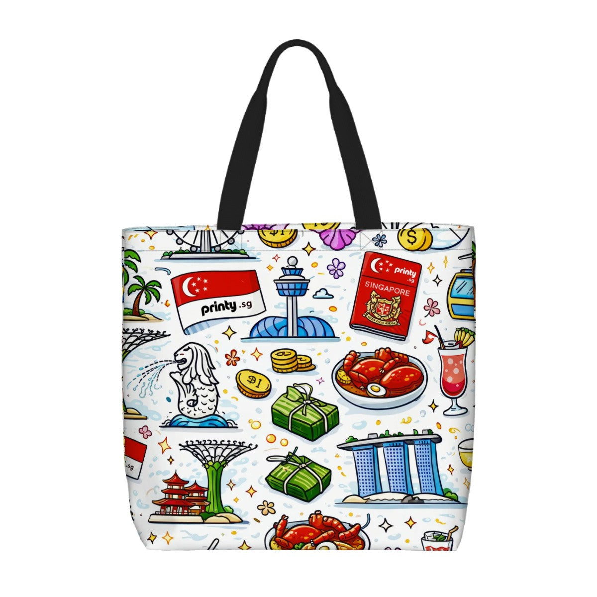 Custom Large Capacity One Shoulder Tote Bag (Multi-Sided Design)