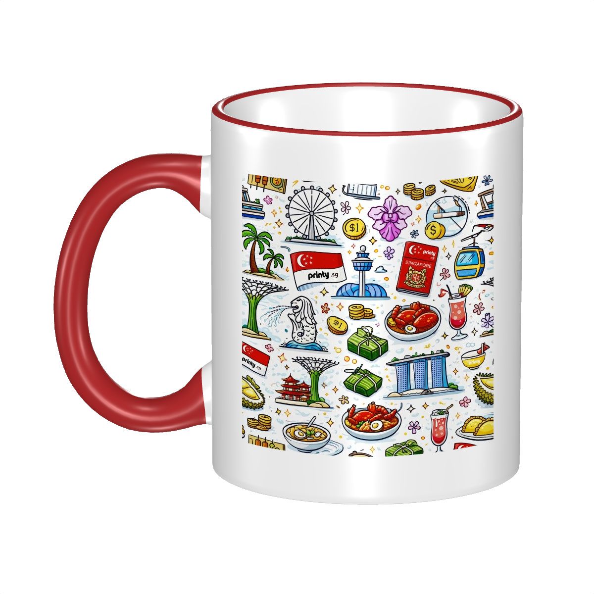 Custom Colored Ceramic Coffee Mug (11oz) (Area Print)