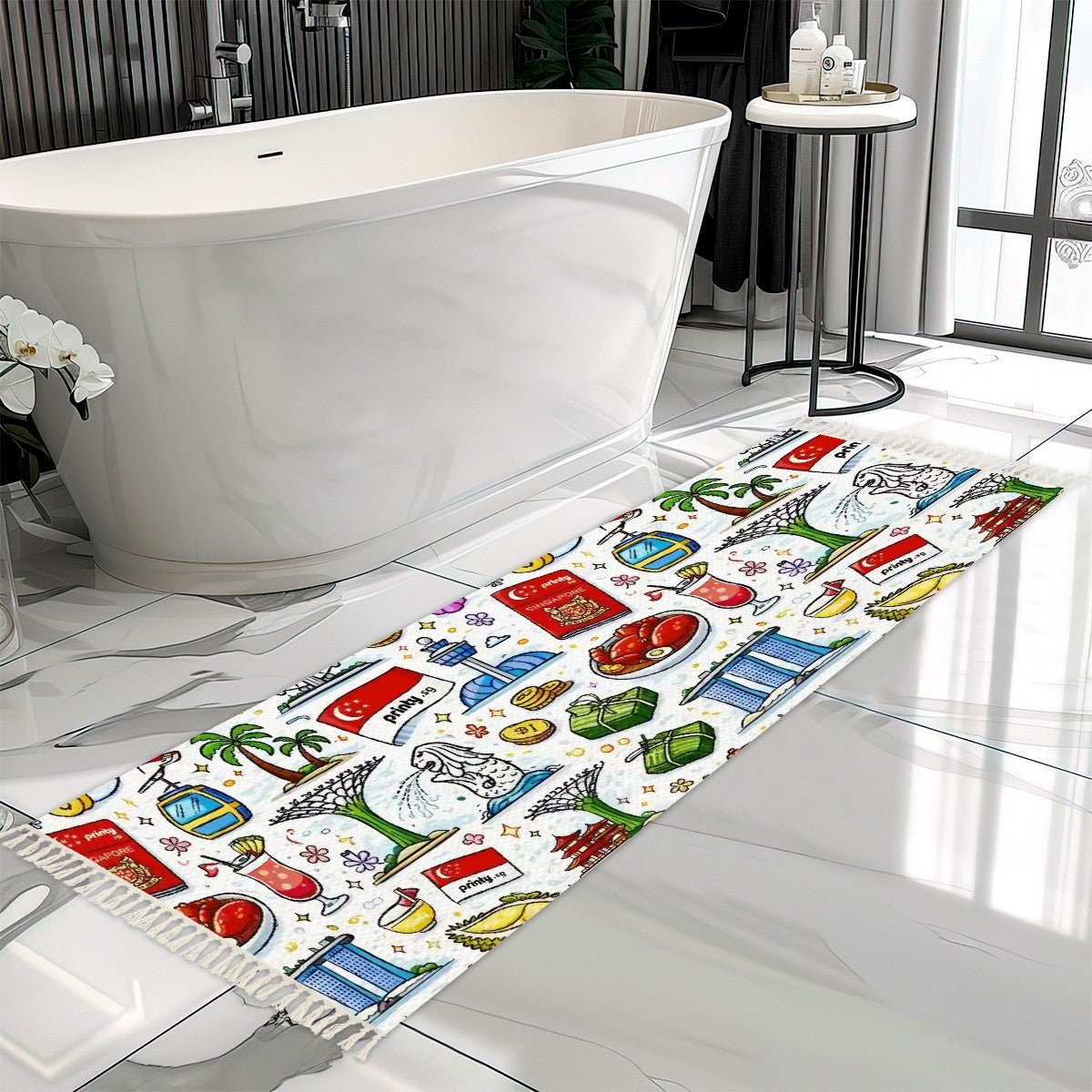 Custom Multiple Sizes Runner Rug with Tassels