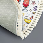 Custom Multiple Sizes Round Area Rug with Tassels