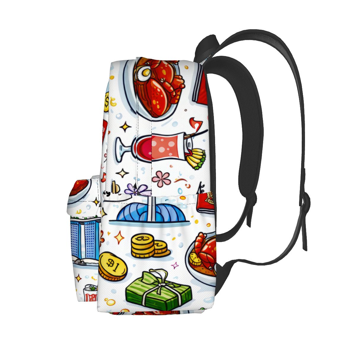 Custom Large Capacity Oxford Backpack with Cloth Side Pockets
