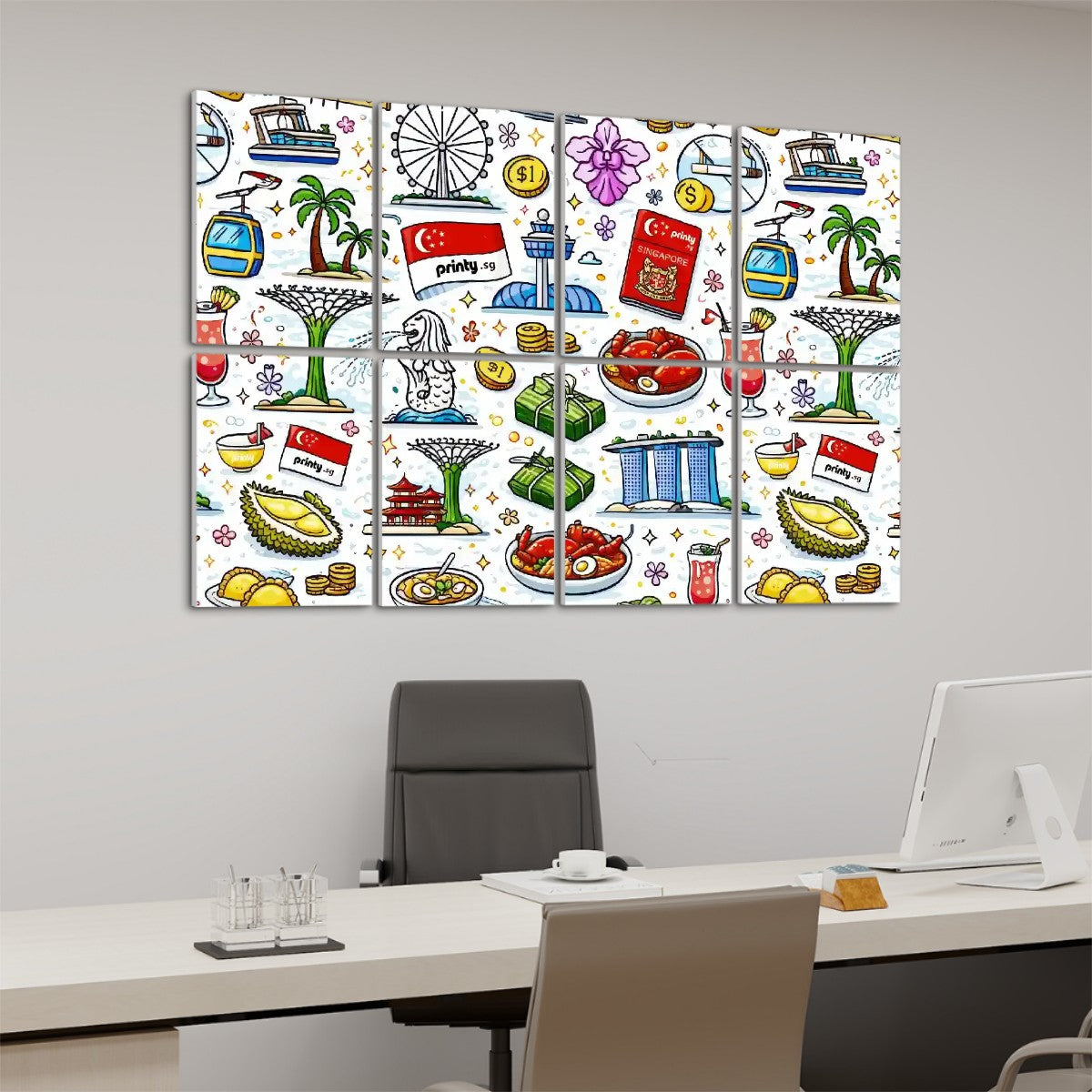 Custom 8 Panels Sound Absorbing Wall Art