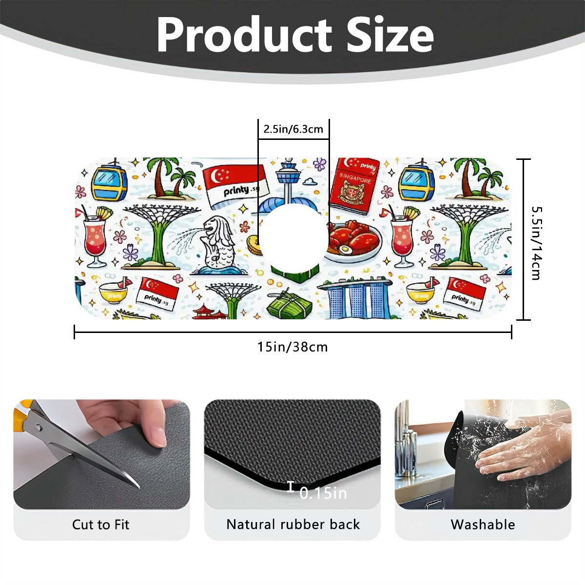 Custom Faucet Mat for Kitchen Sink