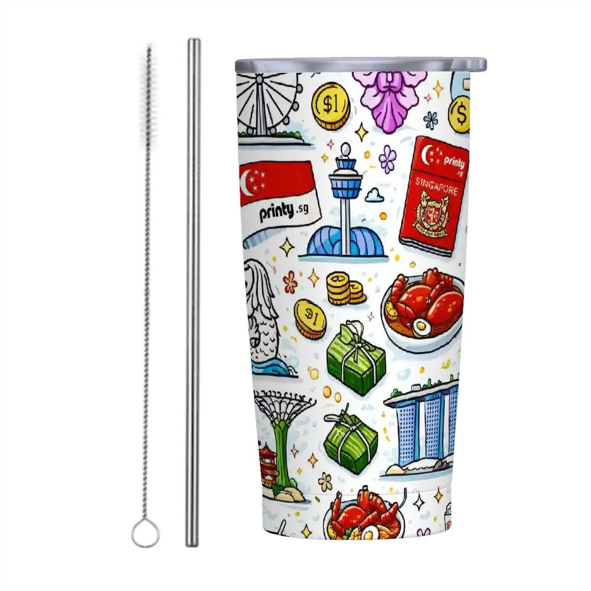 Custom Stainless Steel Insulated Tumblers with Lid & Straw (20oz)