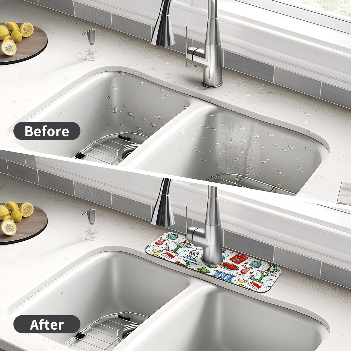 Custom Faucet Mat for Kitchen Sink