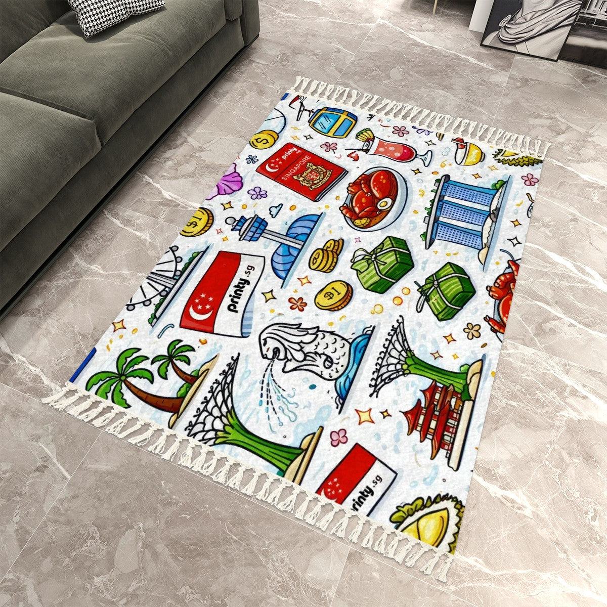 Custom Area Rug with Tassels (8:5)