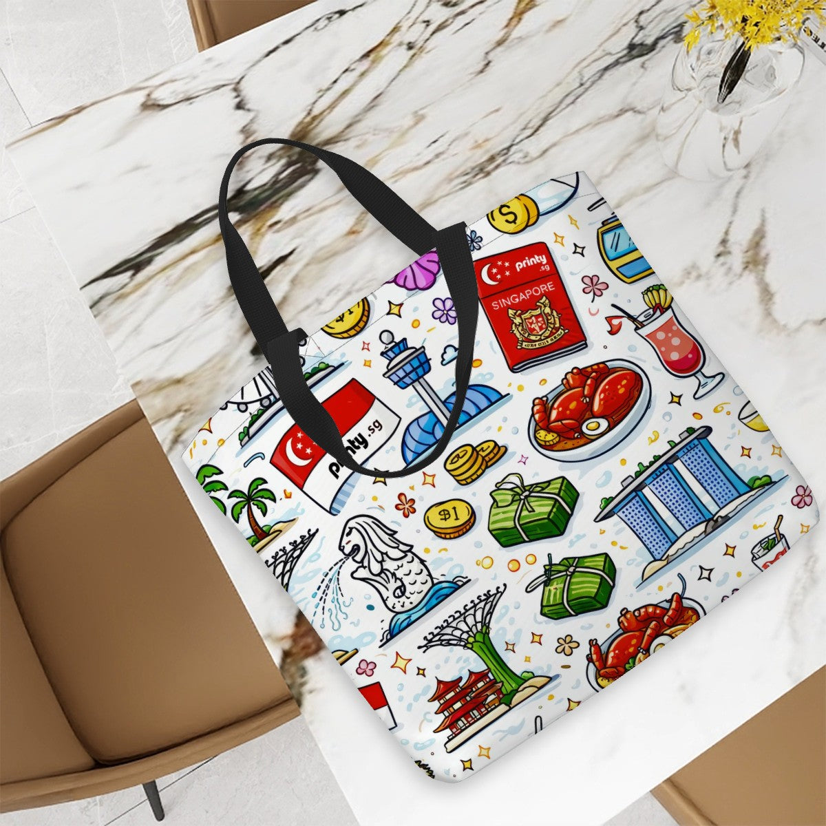 Custom Large Capacity One Shoulder Tote Bag (Multi-Sided Design)