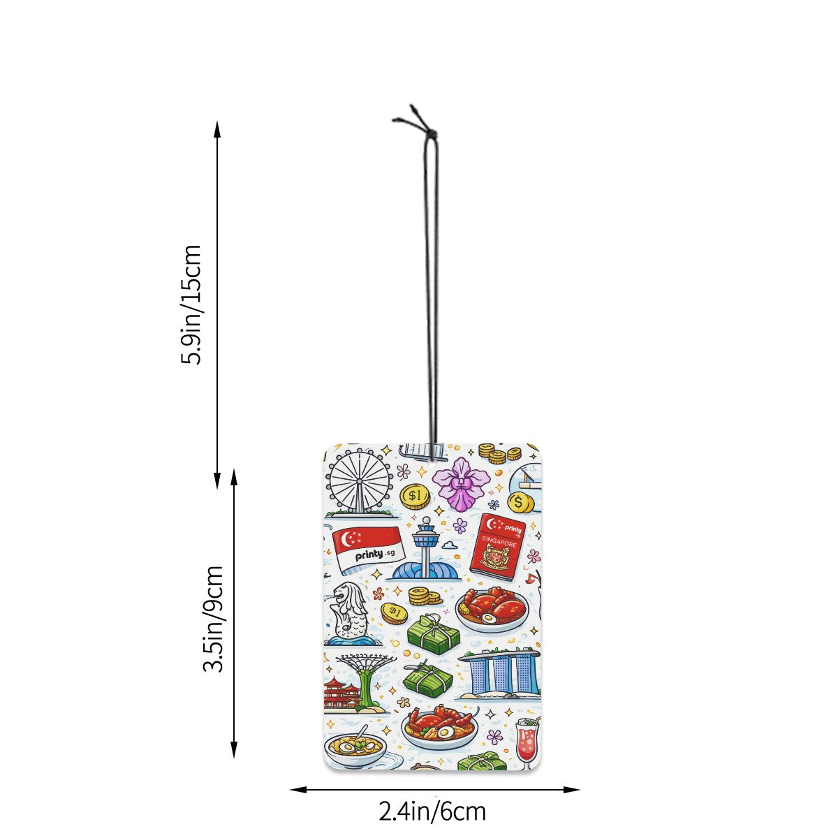 Custom Rectangle Car Air Freshener Cards 6 Pieces