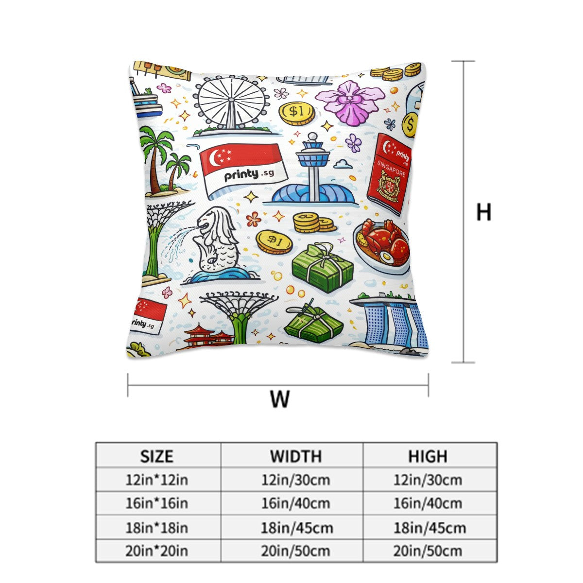Custom All Season Throw Pillow Covers Set of 4(Single-Sided Design)