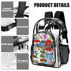 Custom Clear Backpack with Mesh Pocket