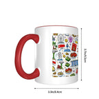 Custom Colored Ceramic Coffee Mug (11oz) (Area Print)