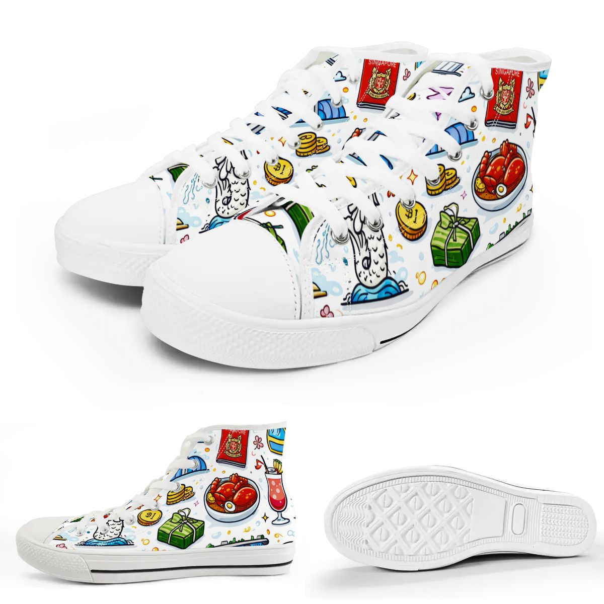Custom Women's High Top Canvas Shoes Customized Tongue
