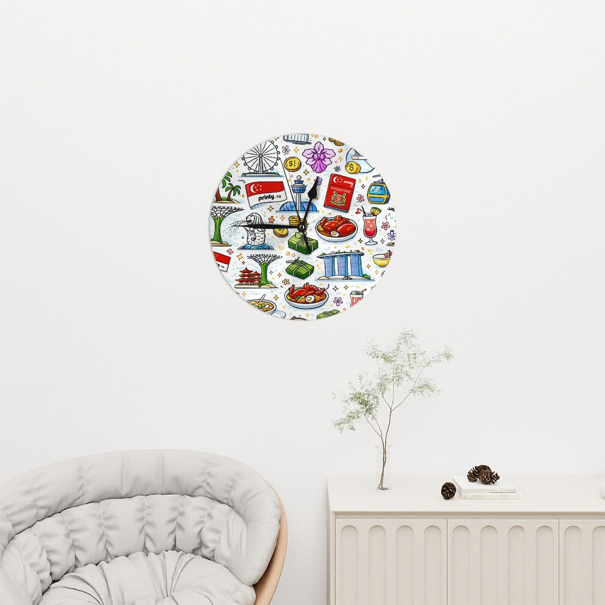 Custom PVC Wall Clock without Numbers & Scales with Stand
