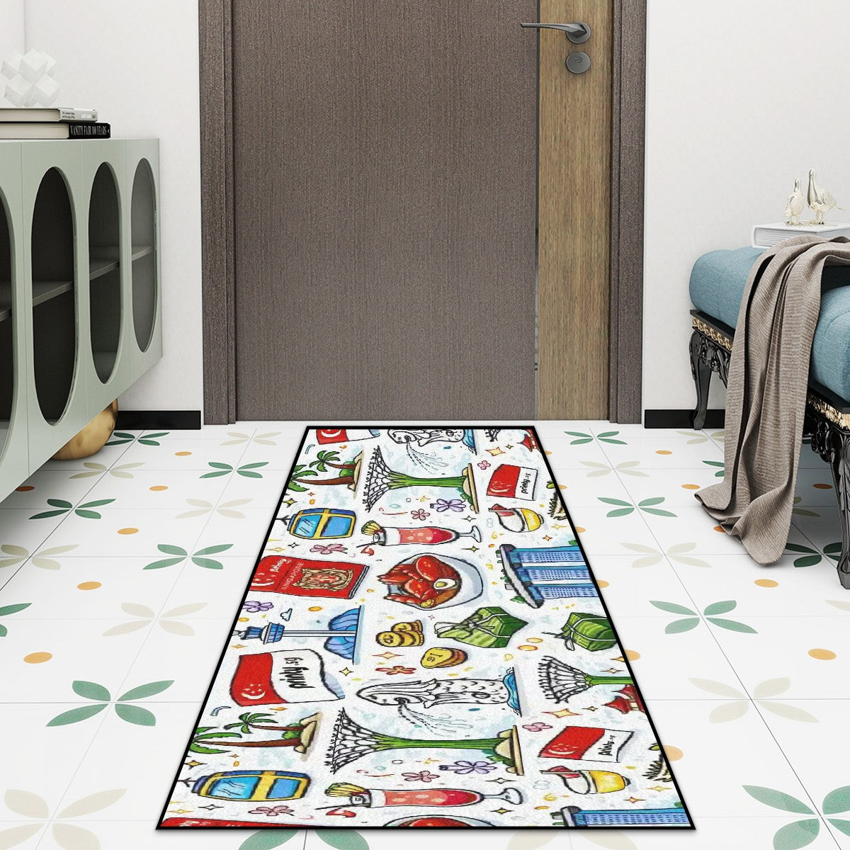 Custom Kitchen Area Rug for Floor Non-Slip Washable