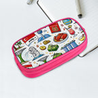 Custom Horizontal Oxford Large Capacity Double Layer Pencil Case
