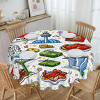 Custom Round Tablecloth with Wavy Edge