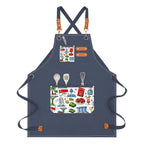 Custom Children's Canvas Cross Back Apron with Pockets