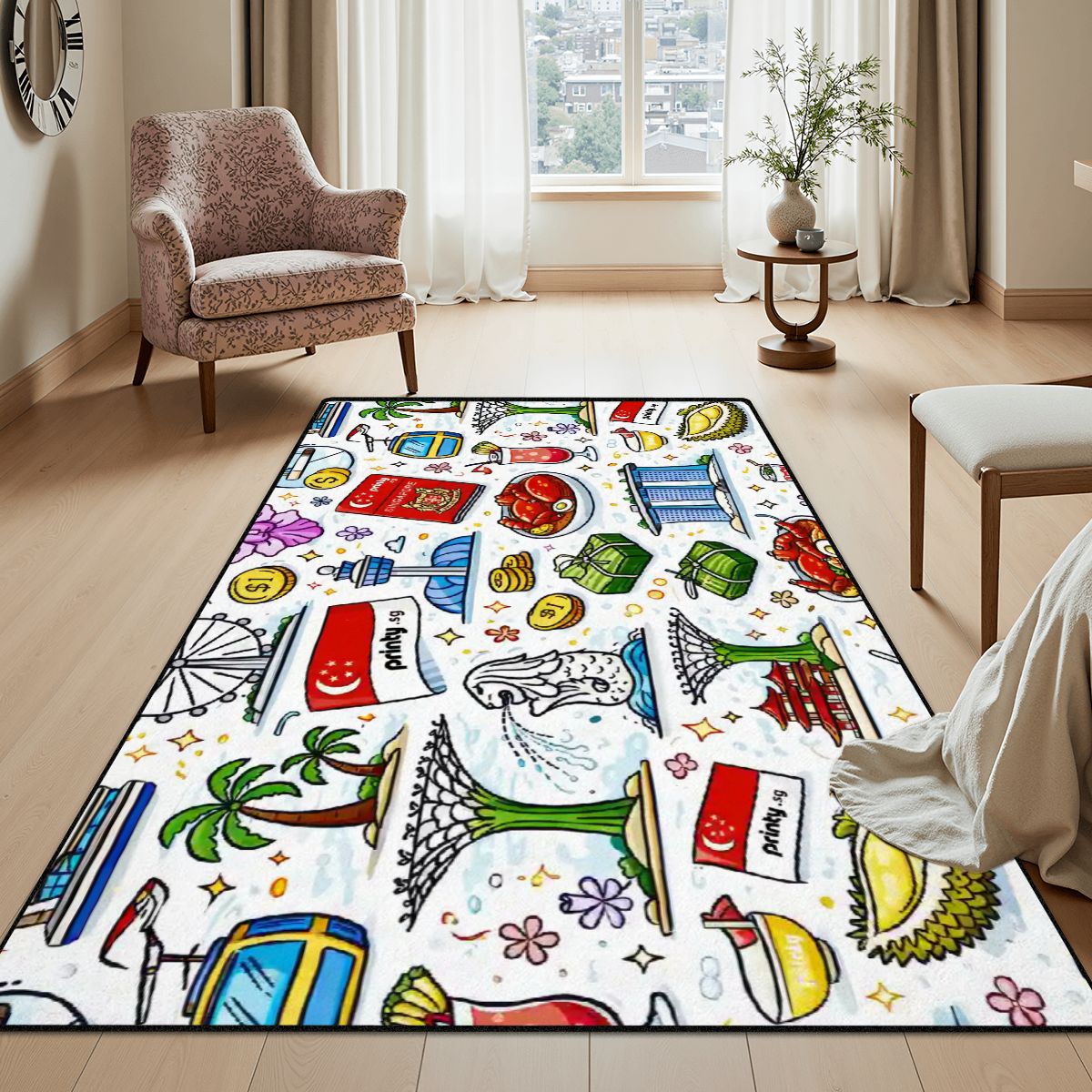 Custom Area Rug Floor Carpet (5:3)