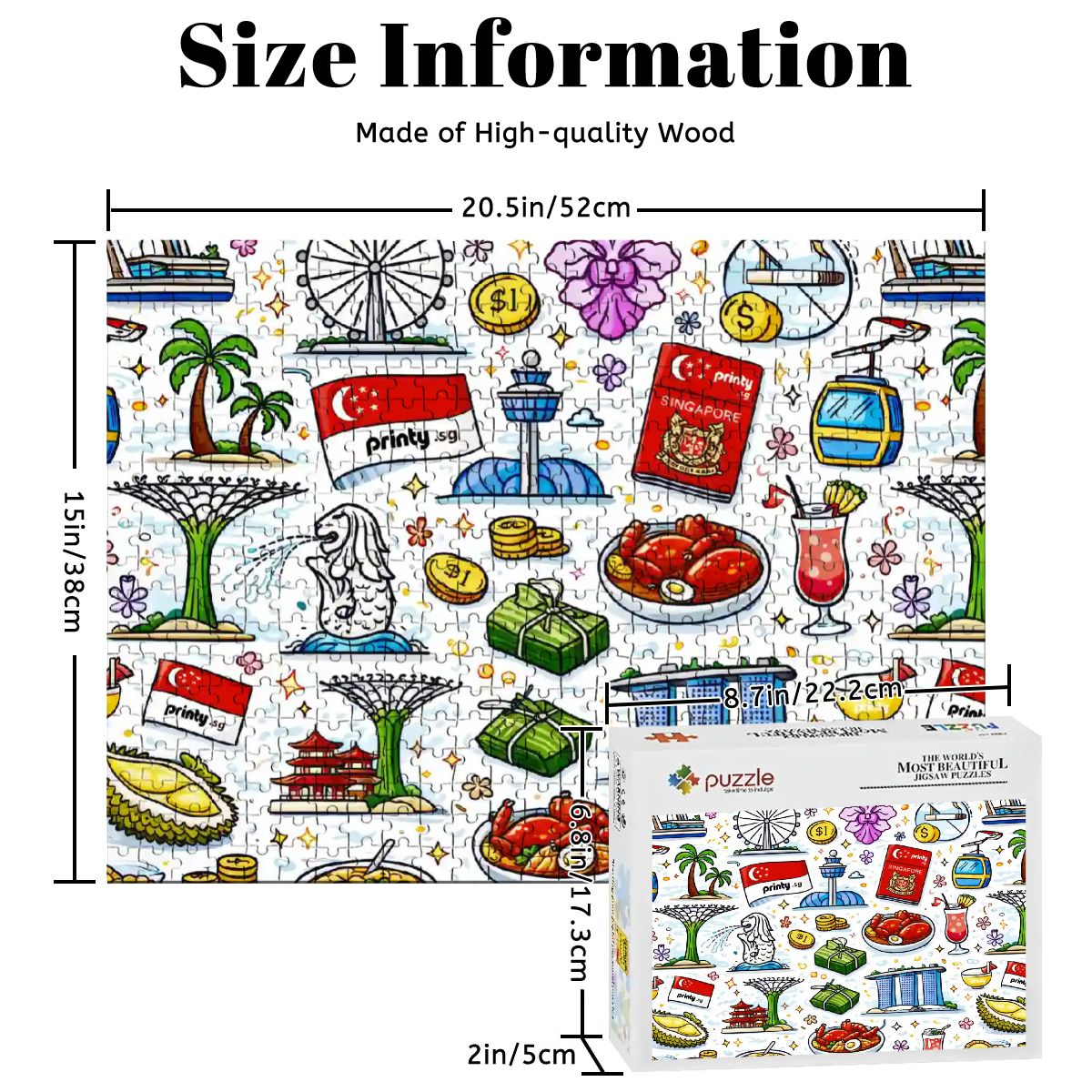 Custom Wooden Jigsaw Puzzles 500 pcs (Horizontal)