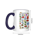 Custom Colored Ceramic Coffee Mug (11oz) (Area Print)