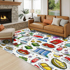 Custom Area Rug with White Border
