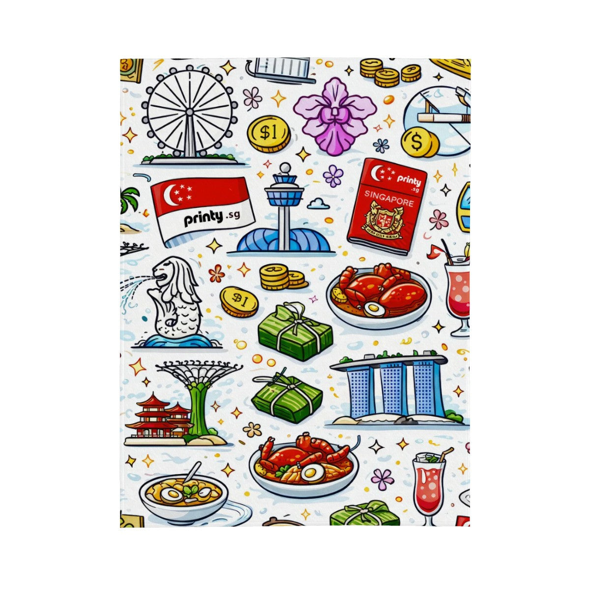 Custom 320 GSM Large Thick Flannel Throw Blanket (3:4)