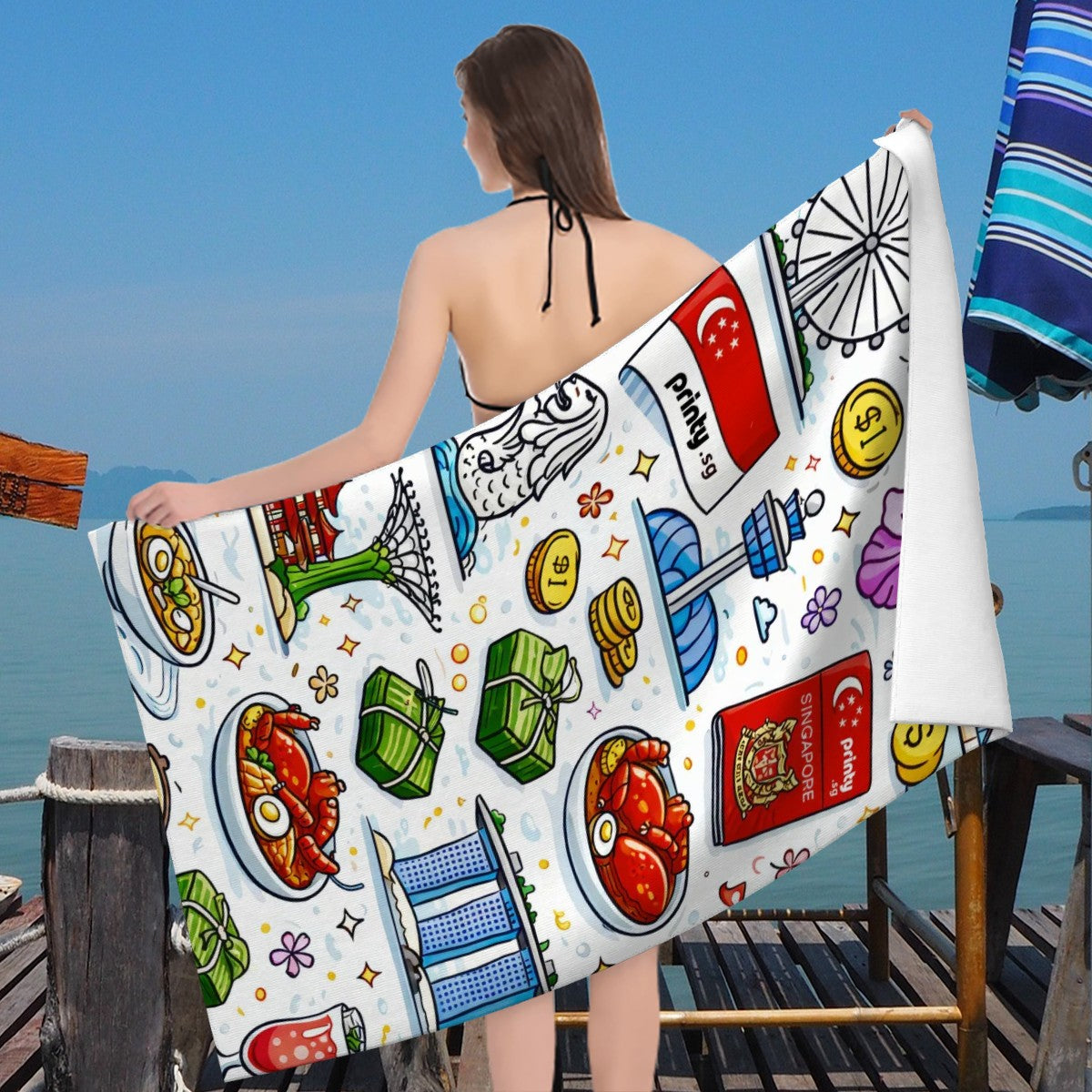 Custom Microfiber Absorbent Bath Towels 52"x32" (Vertical)