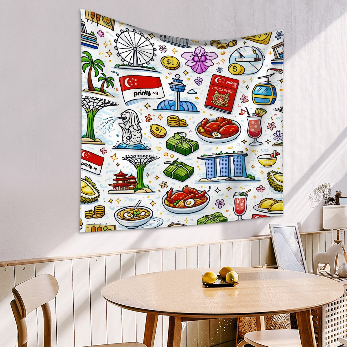 Custom Lightweight Square Wall Tapestry for Bedroom Indoor Decor