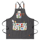 Custom Unisex Canvas Cross Back Apron with Pockets