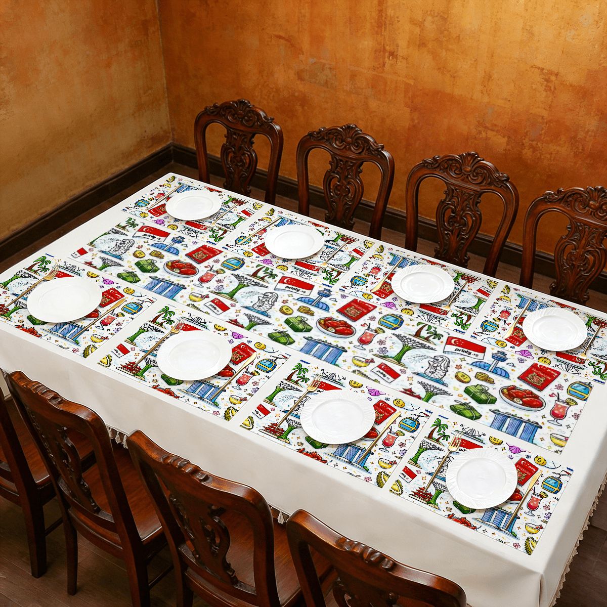 Custom Table Runner Placemat Set 9 Pieces