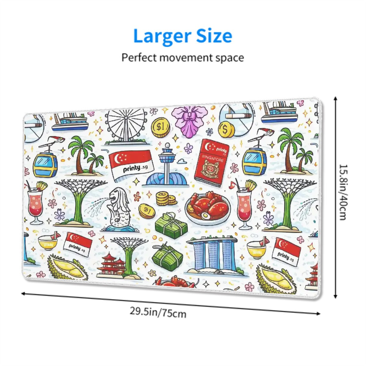 Custom Extra Large Rubber Mouse Pad 29.5"x15.7"