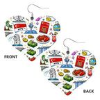 Custom Heart Shape Leather Earrings