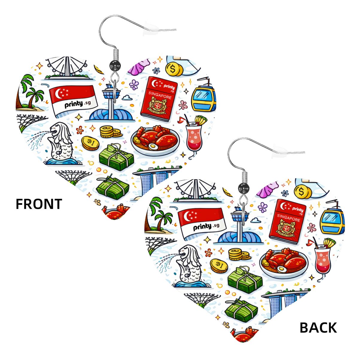 Custom Heart Shape Leather Earrings