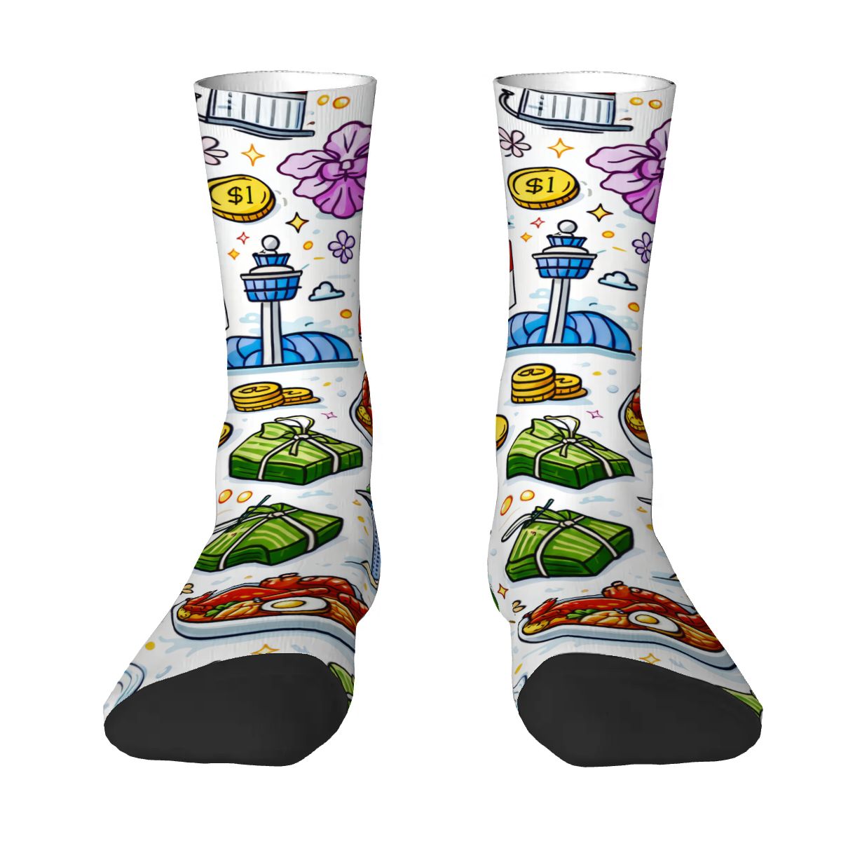 Custom Color Contrast Crew Socks